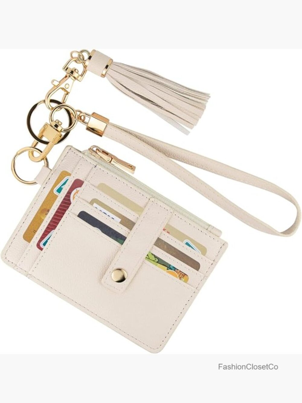 Small Wristlet Wallet RFID Blocking Credit Card Holder Keychain Wallet